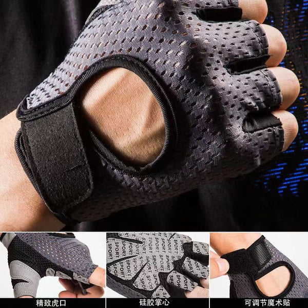 Breathable Fitness Gloves for Men and Women, Non-Slip Half-Finger Yoga Pull-Up Gloves, Anti-Callus
