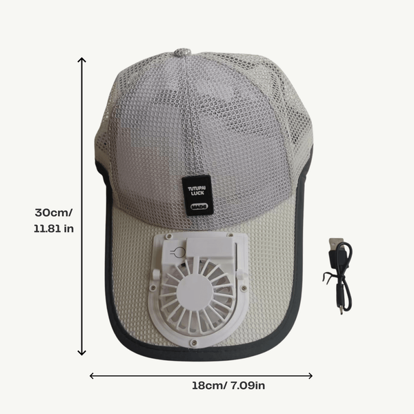 USB Rechargeable Cooling Fan Baseball Cap, 3-Speed Adjustable Airflow Sun Hat for Outdoor Sports, Golf, Fishing, Hiking