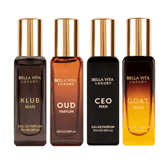 Bellavita Luxury with CEO Man, Klub, Oud, and G.O.A.T. Men Gift Set 4*20ML EDP Long Lasting Cologne perfume
