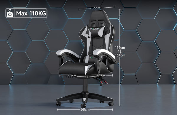 GartistGo Ergonomic Gaming Chair - Gamer Chairs with Lumbar Cushion + Headrest, Height-Adjustable Office & Computer Chair for Adults, Girls, Boys (Without footrest)