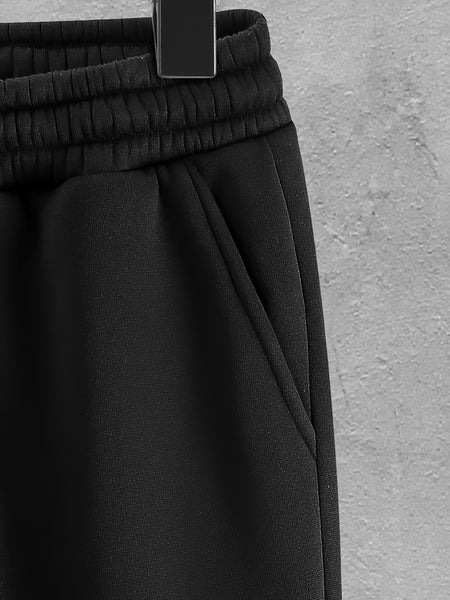 3pcs Vest Casual Set for Men Men's Casual Cartoon Drawstring Pocket Hoodie and Sports Drawstring Trousers Matching Set