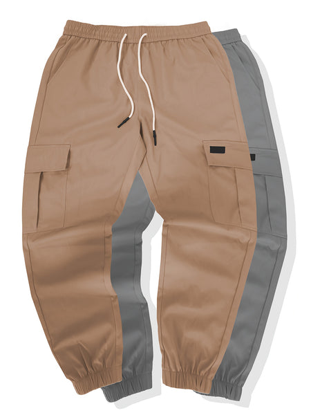 2pcs Men's Cargo Pants - Multifunctional Pockets, Adjustable Drawstring, Suitable for Everyday Casual and Formal Wear in All Seasons - Great Birthday/Christmas Gift - Machine Washable and Durable, a Must-have for Outdoor Enthusiasts
