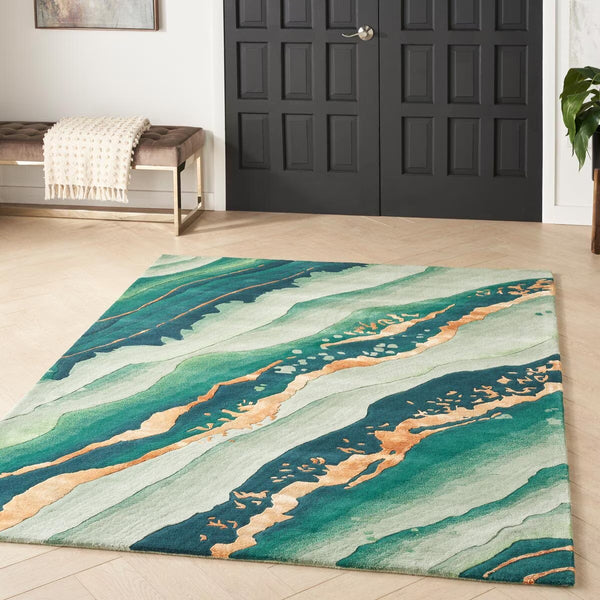 Prismatic Emerald Rug, 168 X 226 Cm