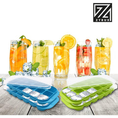 4 x Set of Ice Cube Tray with Lid Jelly Maker Ice Cube Tray | Non-Spill Stackable Lids - Ice Mould Dishwasher Safe BPA Free- 25.5cm Long, 11.5cm Wide, and 3cm deep