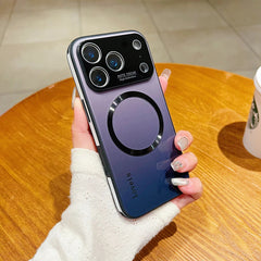 Phone Case - High-End Gradient Color Magnetic Glass Phone Case for Large Windows, Compatible with Iphone 17, 16, And 15 Pro Max, Featuring Wireless Charging And Complete Shock Resistance