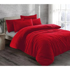 Teddy Fleece Duvet Cover with Pillow Case Thermal Warm Bedding Set