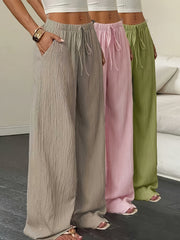 Elegant Women's Casual Versatile Solid Color Wide-Leg Pants