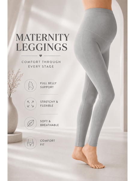 Maternity Leggings for Women – High Waist Over Bump Pregnancy Leggings | Soft Stretch Soft Touch Fabric | Pregnancy Leggings for Everyday Wear, Lounge, Work & Exercise