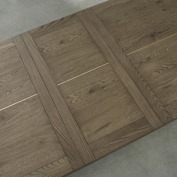 Bentley Designs Camden Weathered Oak & Peppercorn Extending Dining Table, Seats 6-8