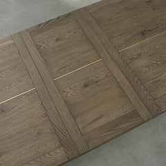 Bentley Designs Camden Weathered Oak & Peppercorn Extending Dining Table, Seats 6-8