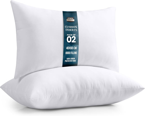 Utopia Bedding Cushion Inner Pads (Pack of 2), 45 X 45 Cm (18 X 18 Inches) Cushion Stuffer Inserts, Hollowfibre Pillows (White)