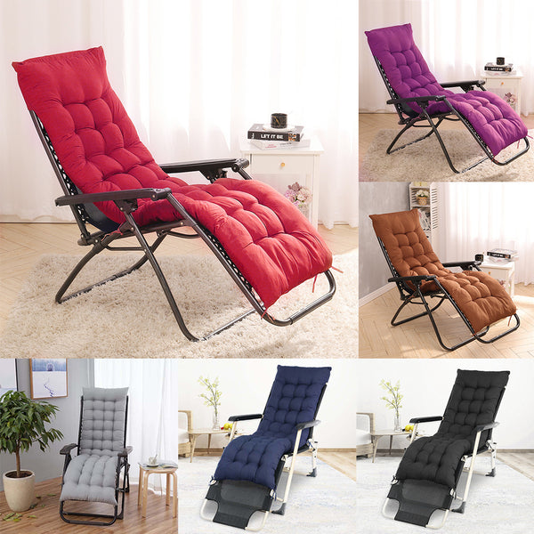 1pc Breathable Ventilated Sun Bed Recliner Bench Cushion with Waist Support, Thick Garden Seat Pad 162*52*10cm, Multi-Color Options, Long Bench, Seat Cushion, Contemporary Style