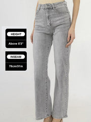 【Tall】KatchMe Women's Wide Leg Jeans - Mid Rise Relaxed Fit Denim Pants, Soft Stretch Comfortable Trousers for Fall & Winter, Streetwear Casual Bottoms