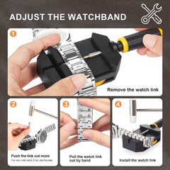 JOREST Watch Link Removal Kit, Watch Band Repair Tool for Strap Adjustment, Watch Resize Shortening Tool, Bracelet Chain Pin Remover, Watch Adjuster, Watch Hammer, with User Manual, Punch Pins