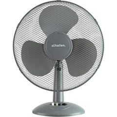 Schallen 16 Inch Electric Desk Fan Oscillating Table Fan 3 Speed Quiet Cooling Fan Adjustable Head Worktop Office Home Bedroom Air Circulator Fan Modern Design Portable Electric Desk Fan White Black or Grey UK Plug Summer Cooling Fan