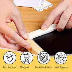 Lizzy 4 Pack (8 Strips) Adhesive Hanging Strips | Damage-Free Picture Frame Hooks for Wall Décor, Mirrors, Decorations | Easy Install & Remove, No Nails or Tools Required | Max Load 2.5KG