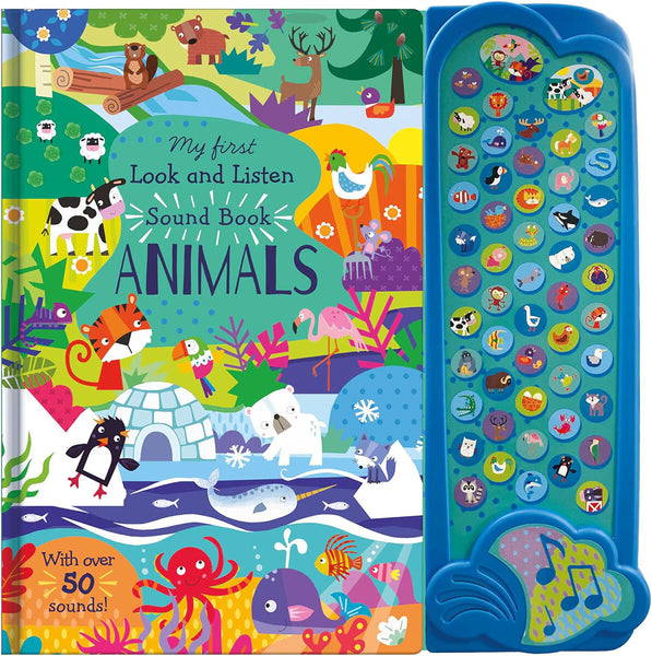 My First 50 Button Sound Books in 3 Options: Animals, Instruments or Transport