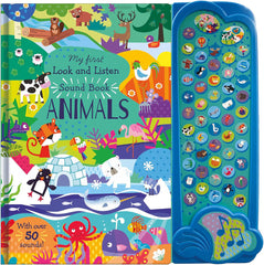 My First 50 Button Sound Books in 3 Options: Animals, Instruments or Transport