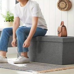 80L Large-Capacity Foldable Storage Stool Is Suitable for Storage Footstool in Living Room, Corridor and Bedroom.