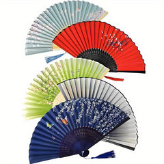 Stylish Retro Floral Butterfly Folding Hand Fan - Lightweight Durable Plastic, Multi-Color Options for Line Dancing, Popping, Weddings & Parties - Elegant Gift for Women