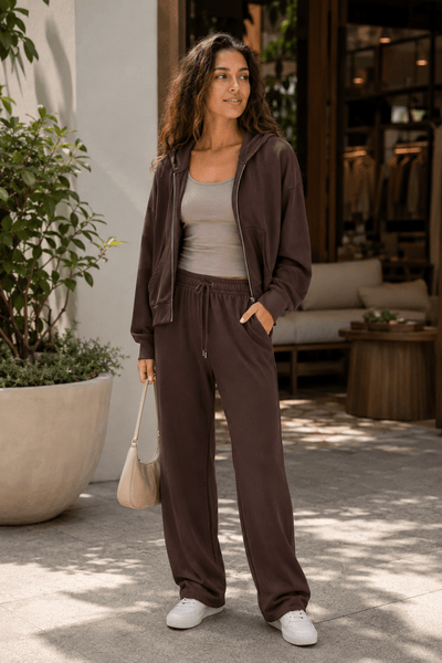 Women'S Soft Touch Tracksuit Set, Zip Up Hooded Jacket & Joggers, Casual 2pcs Lounge Wear Co Ord Outfit, Casual and Sports Wear, Gym Wear Street Wear