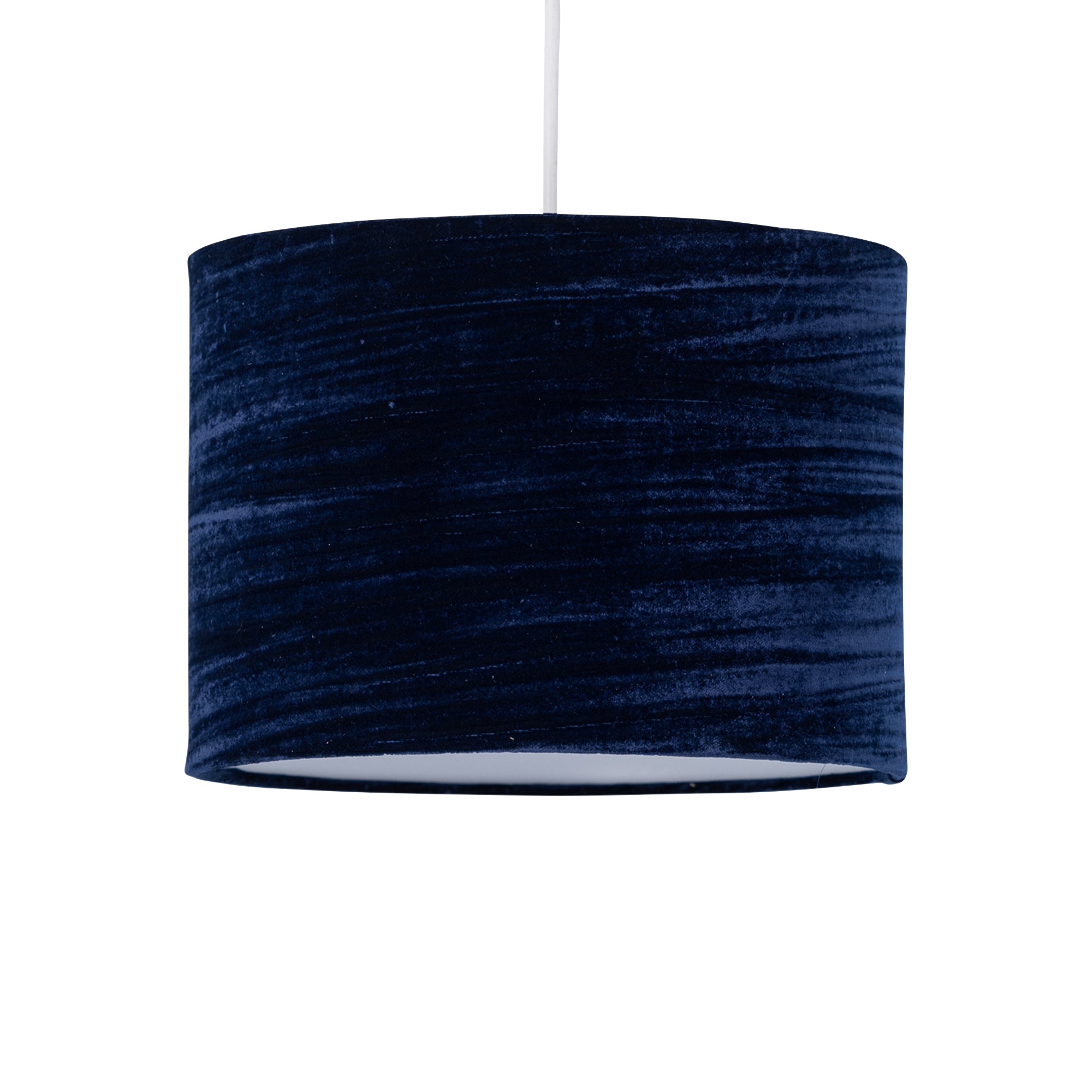 Navy Blue Crushed Velvet 25cm Pendant Light Shade