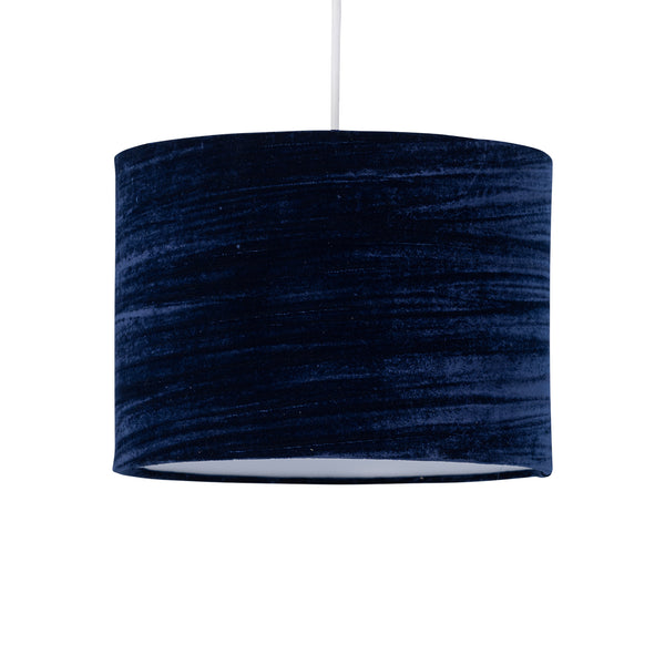 Navy Blue Crushed Velvet 25cm Pendant Light Shade