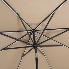 Sunvilla 10Ft (3M) Solar LED round Market Umbrella in Beige