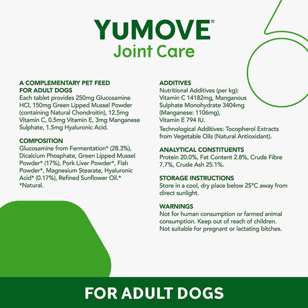 Yumove Joint Care for Adult Dogs, 2 X 120 Tabs
