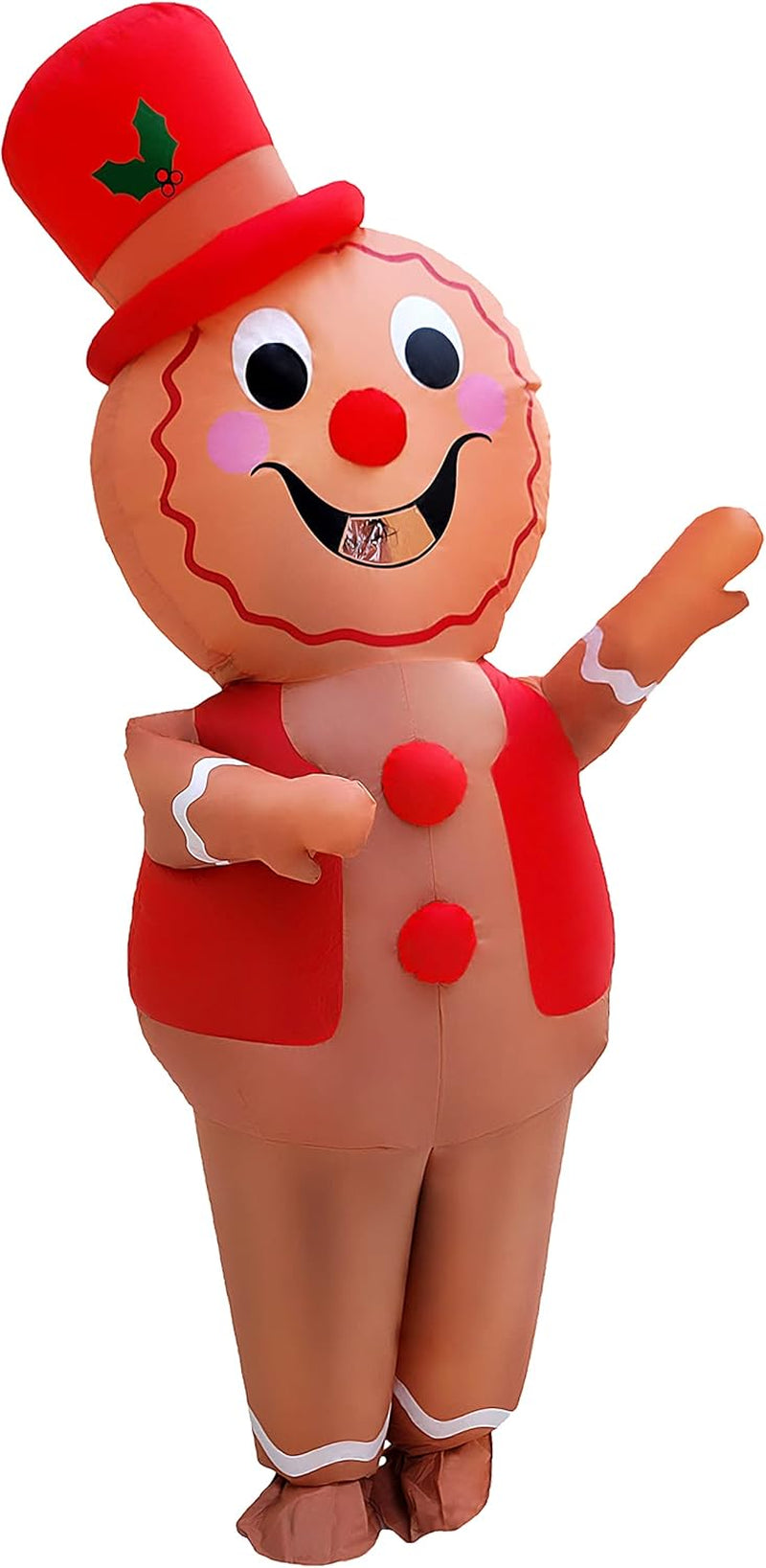 Christmas Gingerbread Man Inflatable Costume Christmas Party Blow-Up Costume Party Costume for Adult//Christmas Parade(Gingerbread Man)