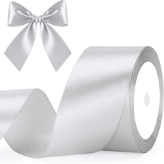 G2PLUS White Stain Ribbons - 22M Thick Fabric Gift Wrap Ribbons for Crafting, Wedding & Valentine'S Day Decoration