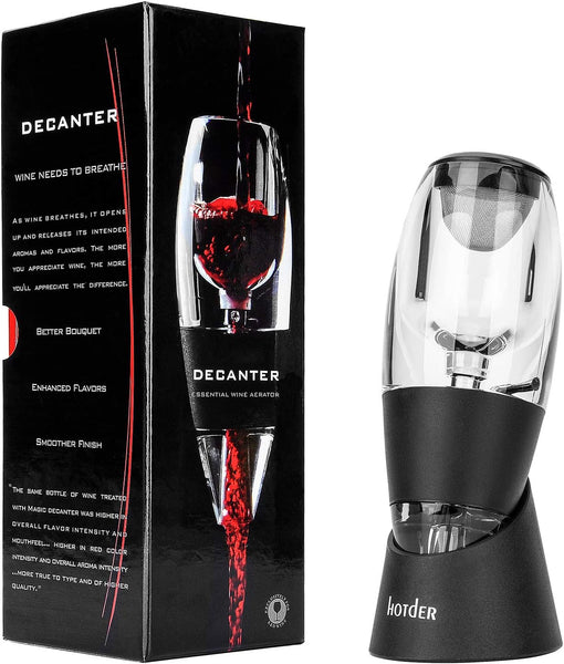 Hotder Wine Aerator, Acrylic Red Wine Decanter Pourer with Base Gift Set for Christmas New Year Party Wine Lover
