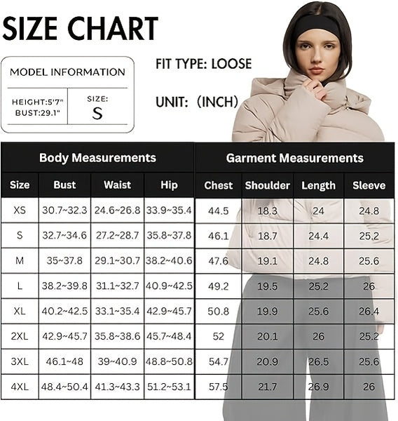 Fitted Detachable Hooded Puffer Jacket, Women Winter Basic Warm Coat with Removable Hood Zip Deep Pockets