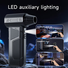 This Powerful Turbo Fan Features A Smart Display, 4 Speed Settings, 5 Nozzles, And A High-capacity Battery; It'S An Ideal Portable Cleaning Tool For Cleaning Computers, Keyboards, Cars, And Outdoor Spaces; And Also A Perfect Holiday Gift.