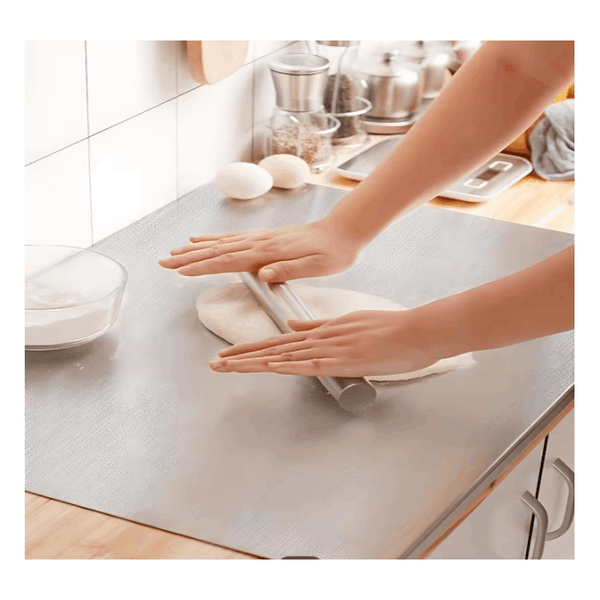 Shipping 1pc of Stainless Steel Cutting Board, a Sturdy Chopping Board Suitable for Meat, Fruits, Vegetables, Bread, And Baking, Featuring a Non-Slip Design with a Lip.