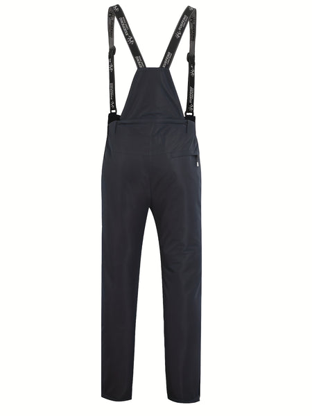 2025 New Men's Winter Thickened Ski Pants, Patchwork Design, Detachable Suspenders, Extra Thick and Warm, Suitable for Outdoor Skiing, Hiking, and Mountaineering