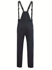2025 New Men's Winter Thickened Ski Pants, Patchwork Design, Detachable Suspenders, Extra Thick and Warm, Suitable for Outdoor Skiing, Hiking, and Mountaineering