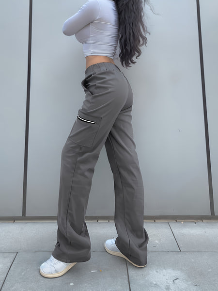 Straight Leg Cargo Pants, Y2K Streetwear Casual Pants, Women's Clothing