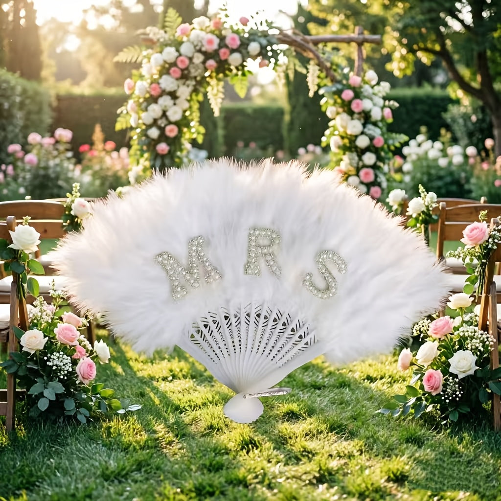[Wifey Fan] 1pc WIFEY/MRS Fan Adult Novelty Party Gift, Wedding Additions, Bridesmaids, Grooms, Brides, Grooms Additions, Singles Party, Honeymoon Additions, The Best Gift for Your Partner