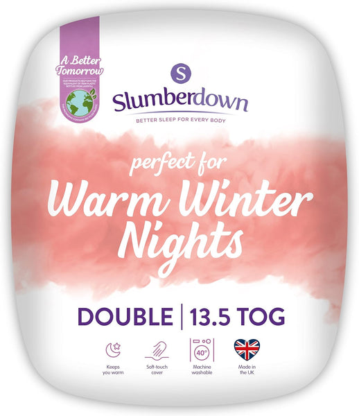 Slumberdown Warm Winter Nights Double Duvet 13.5 Tog - Thick & Cosy Quilt for Cold Weather | Soft Touch Cover, Non-Allergenic, Machine Washable, Uk-Made Bedding (200 X 200Cm)