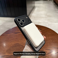 Phone Case - Premium Minimalist Frosted Skin-Feel Magnetic Phone Case - Fingerprint-Resistant, with Lens Protection, Wireless Charging Supported, Black Business-Style Protective Case for Iphone 17/16/15/14/13/12/11 Pro Max/Plus, Precise Cutouts