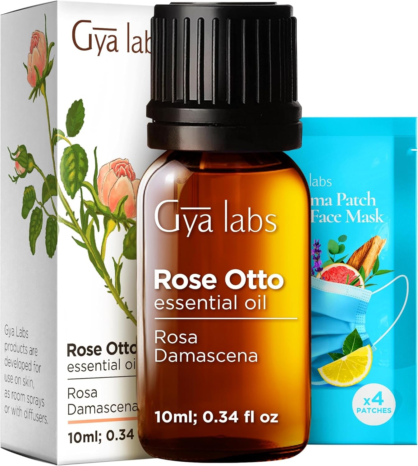 Gya Labs Rose Essential Oils for Skin - 100% Pure Natural Rose Oil for Face, Hair, Diffuser, Perfume & Candle Making Scent Aromatherapy (10Ml)