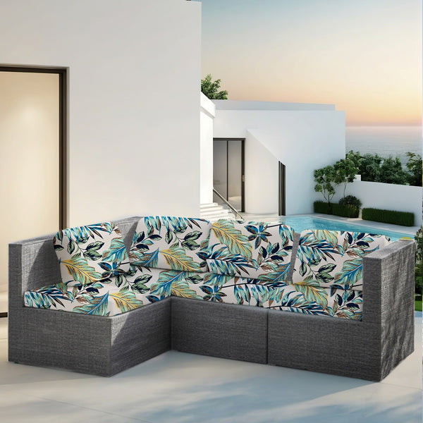 Stretchable Outdoor Cushion Covers for a 1/2/3 Seat Patio Sofa, Designed for Rattan Couches And Chairs