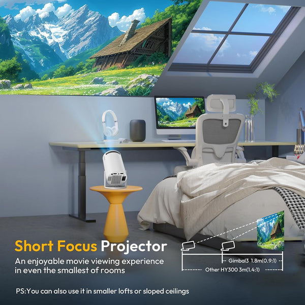 [2025 Upgraded & Android 11.0] Mini Projector Native 720P HD, Supports 4K 1080P, XGODY Gimbal 3 Portable Projector 12000 Lumen, Wifi 6, Bluetooth, Auto Keystone, Video Projector for Home Cinema