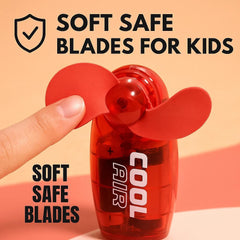 3 x Handheld Mini Fan - Battery Operated - Portable Pocket Cooling Fans