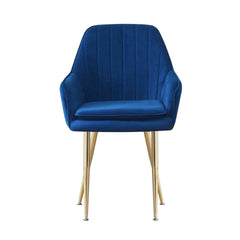 MOF Velvet Dining Chairs Kitchen Chairs Living Room Chairs with Sturdy Metal Legs Reception Chairs with Backrest and Padded Seat