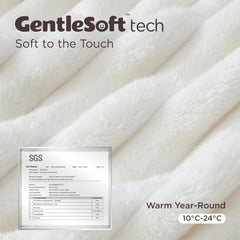 Bedsure Fleece Throw Blanket for Sofa - Fluffy Cosy Warm Blankets for Bed, Soft Cute Single Throw Gifts for Women and Girls, off White, 130X170 Cm