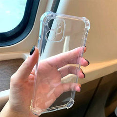 Clear Shockproof Case for iPhone 17 16 15 14 13 12 Pro Max – 1.5mm Protective Cover Anti-Fall Shell Shock proof