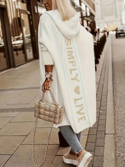 Casual Solid Color Long Sleeve Open Front Hooded Cardigan for Fall And Winter Cardigan for Women, Loose And Outerwear, Perfect for Commuting And Casual Outfits