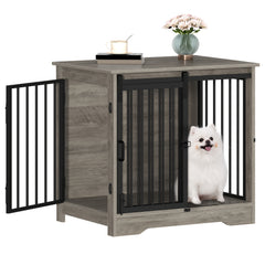 Hzuaneri 69cm Dog Crate, Furniture, Dog Kennel, 2 Doors, Modern Dog House, Suitable for Small and Medium Dogs, Side Table, Family Doghouse, 49 X 69 X 64.5cm, Rustic Brown